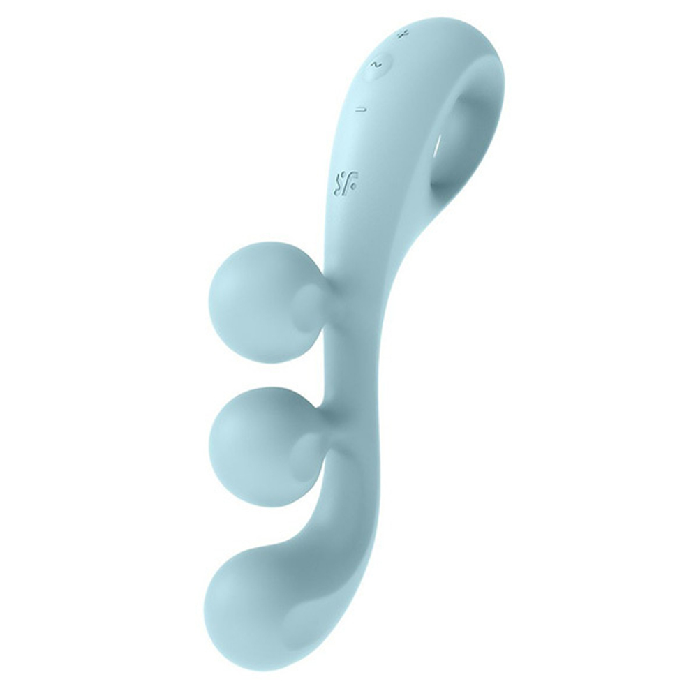 Голубой тройной вибромассажер Satisfyer Tri Ball 2