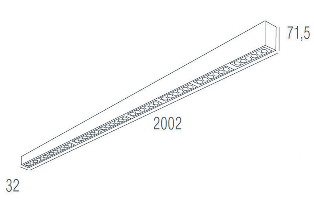 Подвесной светодиодный светильник 2м 48Вт 34° DL18515S121A48.34.2000BB