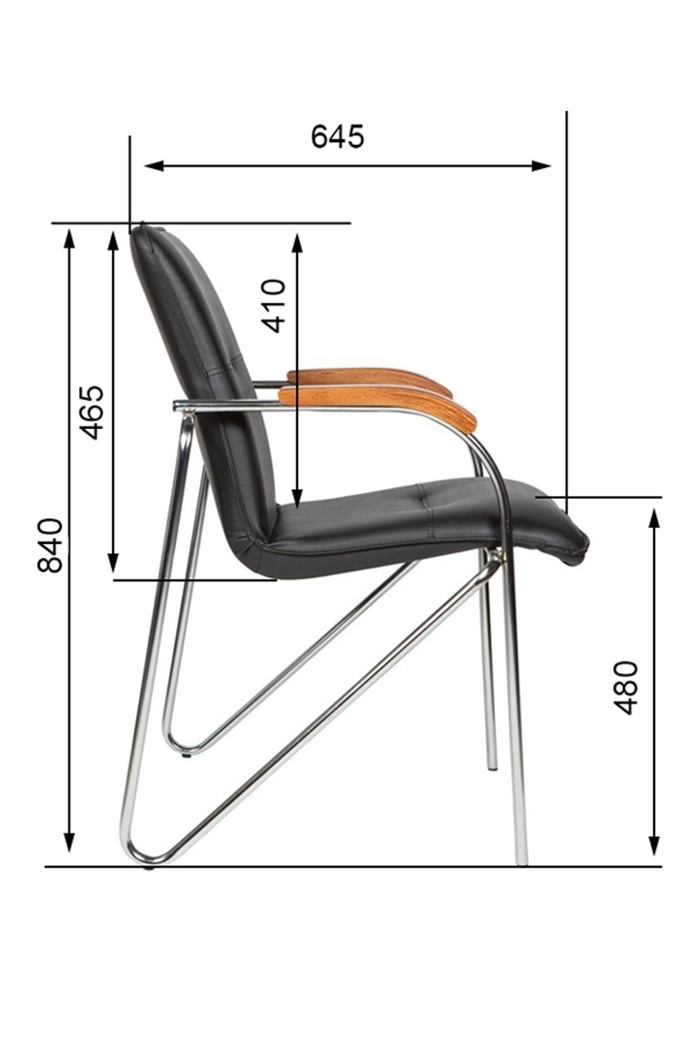 Стул для посетителей Самба хром
