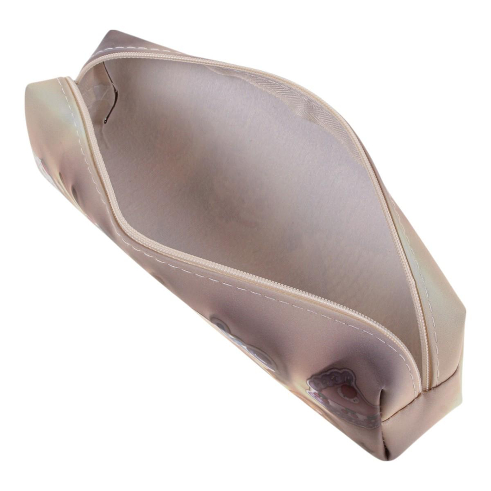 Пенал-косметичка 1 отд. 20*5,5*3,5см кожзам "Пирожное" бежевый