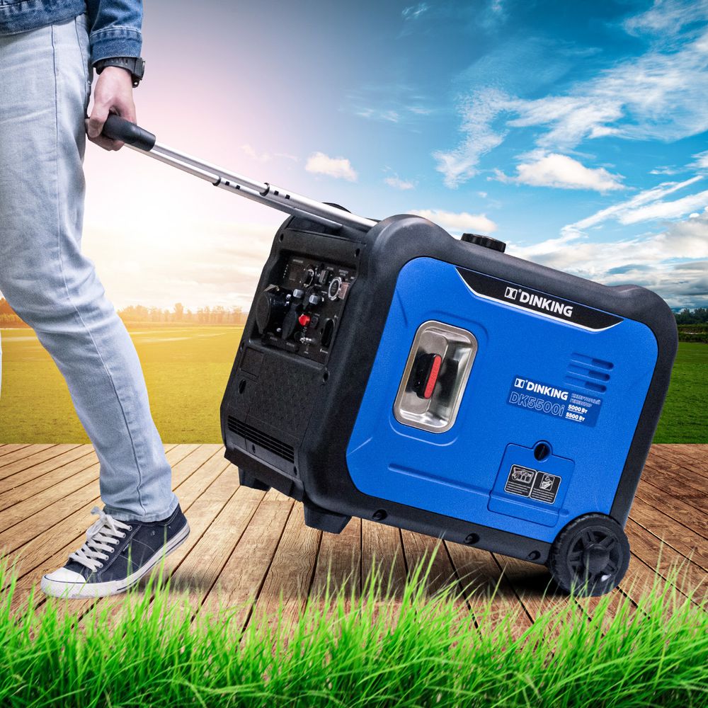 Генератор бензиновый инверторный Dinking DK5500i - [5 кВт / 220V] эл. пуск, ATS