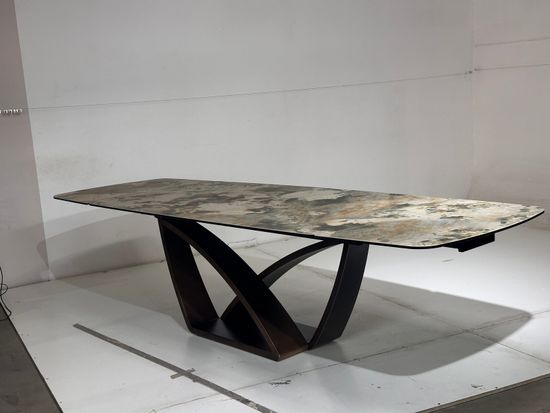 Стол ALONSO 200 TL-137 матовый, итальянская керамика/медный брашированный каркас