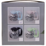 Чайник заварочный стеклянный 1200 мл с металлическим ситом «Mаcarons» мятный Селфи