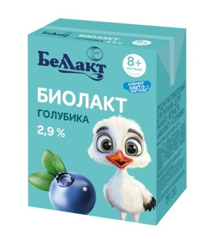 Продукт кисломолочный детский без сахара "Биолакт" Голубика 2,9% 210г. Беллакт