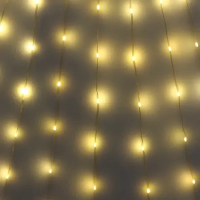 Гирлянда для дома ЗАНАВЕС «Звездное сияние» 2 м (водопад) 196 ламп LED, 7 режимов, IP-20, 220v, Теплый белый