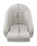 Кресло ROMEO мягкое, подставка, обивка белый винил, синий шов