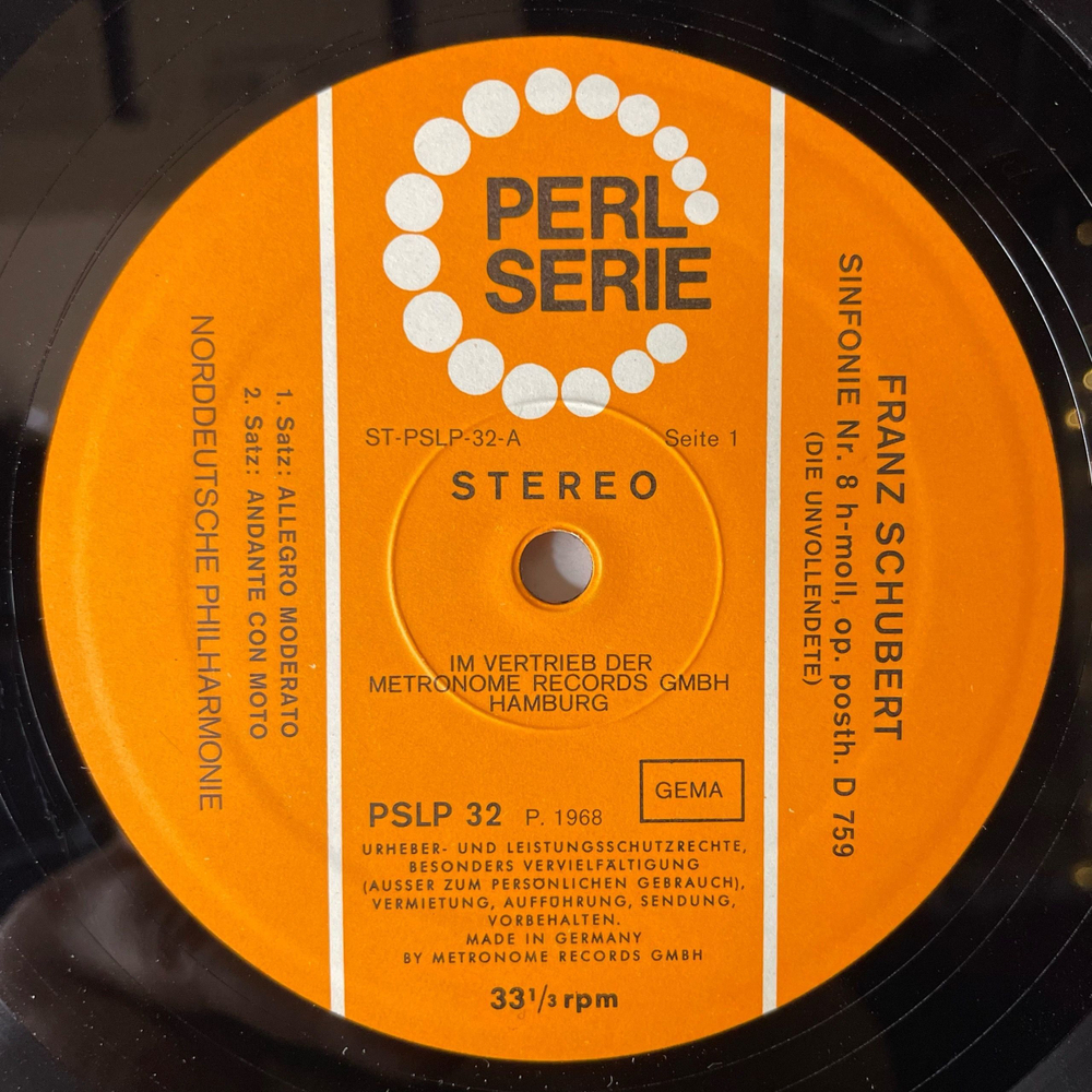 Винтажная виниловая пластинка LP Franz Schubert Шуберт, Norddeutsche Philharmonie Симфония Sinfonie Nr. 8, 3 (Германия 1968)