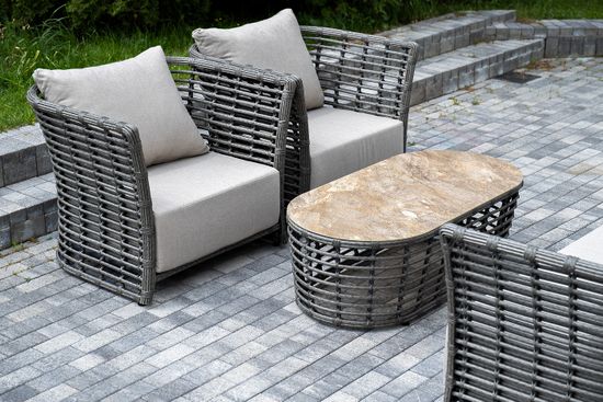 "Валенсия" лаунж-зона из искусственного ротанга, цвет серый