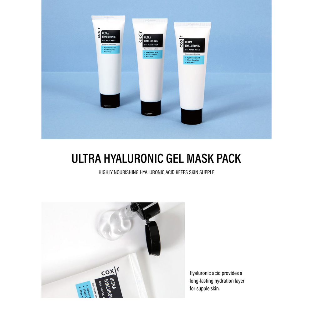 Coxir / Гель-маска увлажняющая с гиалуроновой кислотой Coxir Ultra Hyaluronic Gel Mask Pack, 80 мл