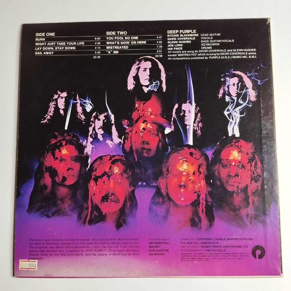 Винтажная виниловая пластинка LP Deep Purple Burn (Japan 1979) (No Obi) Might Just Take Your Life