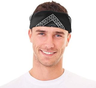 Бандана черная пейсли огурцы