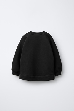 ZARA ОДНОТОННАЯ ТОЛСТОВКА С ЭТИКЕТКОЙ, ЧЕРНЫЙ