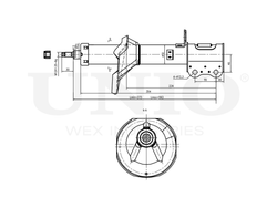 Амортизатор газовый задней подвески правый UNIO SAB-10257