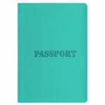 Обложка для паспорта мягкий полиуретан "PASSPORT" цвет "тиффани" STAFF (5 штук в упаковке)