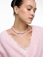 Колье "Pearl caramel pink" Silver