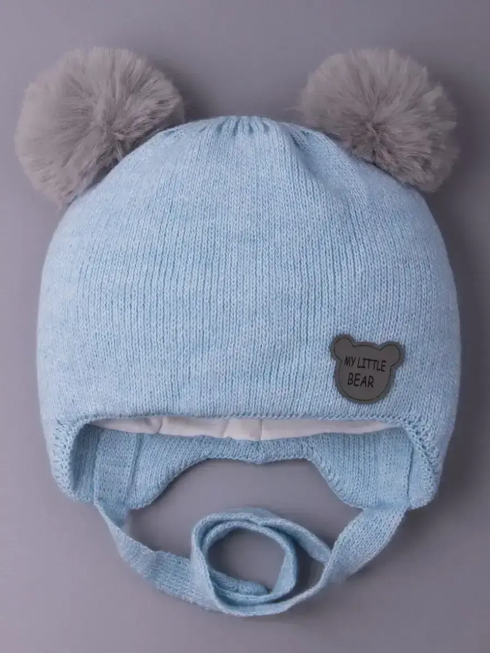 Шапка для мальчика зимняя вязаная с ушками