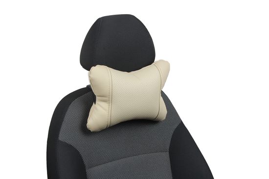 Автомобильная подушка "Косточка" под шею из экокожи