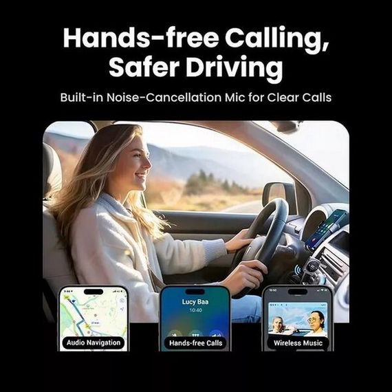 Аудиоадаптер Ugreen CM724 Car&amp;Home Bluetooth 5.4 Receiver Audio Adapter (35003) серый