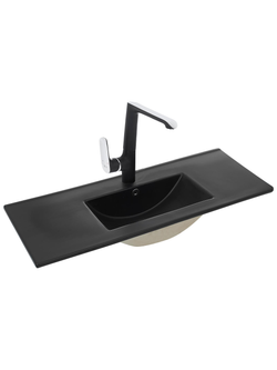 Раковина врезная (матовая черная) WeltWasser WW  DEILBACH 7517- 90 MT- BL 915х395х175