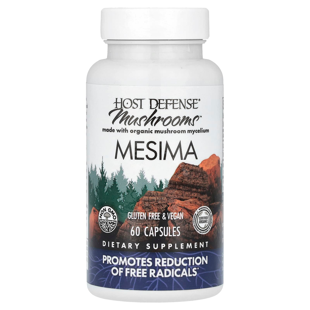 Host Defense, Mushrooms ™, Mesima, 60 капсул (0,5 г в 1 капсуле)