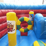 Большой надувной батут-горка "Корабль флибустьеров" 14*6*6 м