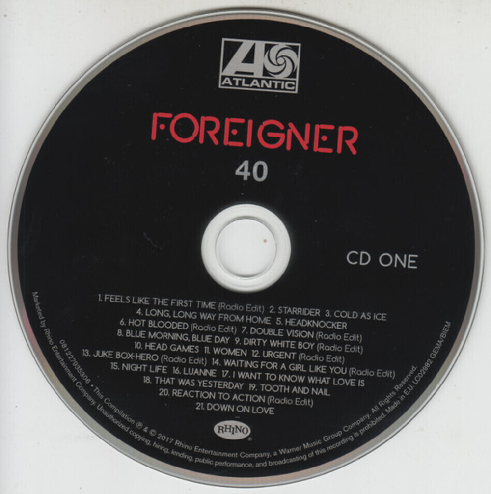 Foreigner / 40 - Forty Hits From Forty Years 1977-2017 (2CD)