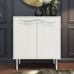 Комод Арт Колор Стайл Сильвер с 2 полками Белый опал