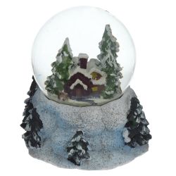 GAEM Фигурка декор в стекл шаре "Домик/Олень", D 6.5 см, L9 W8 H9 см, 3в.