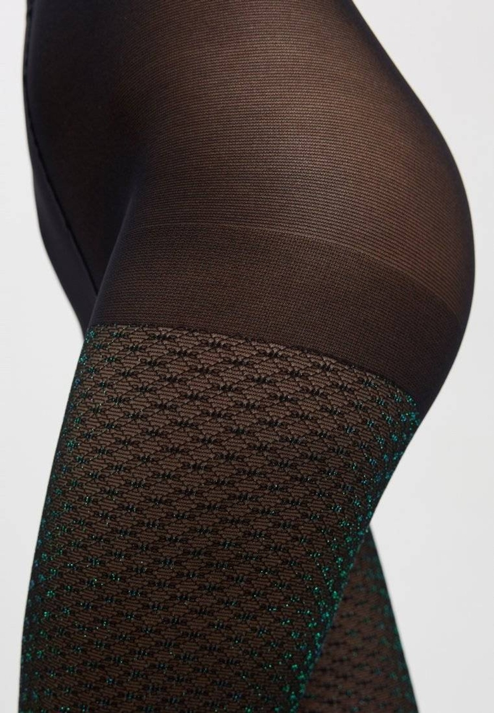 CONTE FETE Колготки женские с ажурным геометрическим рисунком и цветным люрексом