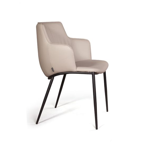 Стул с подлокотниками Sofia, экокожа soft-touch, серый