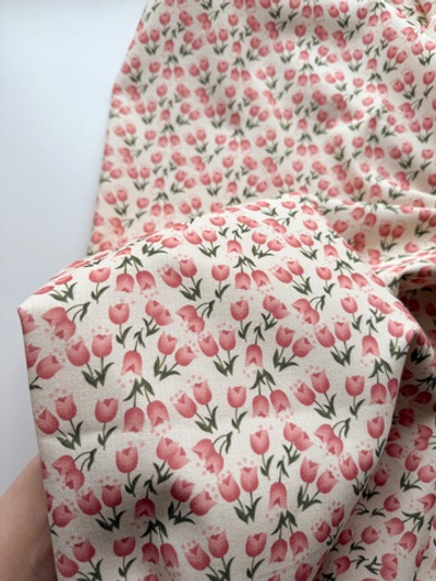 Микровельвет 100% хлопок Тюльпаны