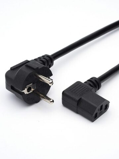 Сетевой шнур силовой угловой CEE 7/7-C13 (f) 1.8м Gopower