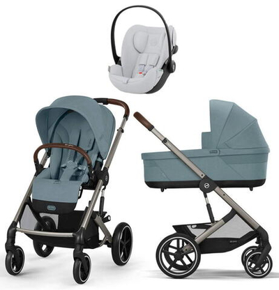Коляска Cybex Balios S Lux TPE 2025 Cloud G i-Size Fog Grey 3 в 1 Stormy Blue