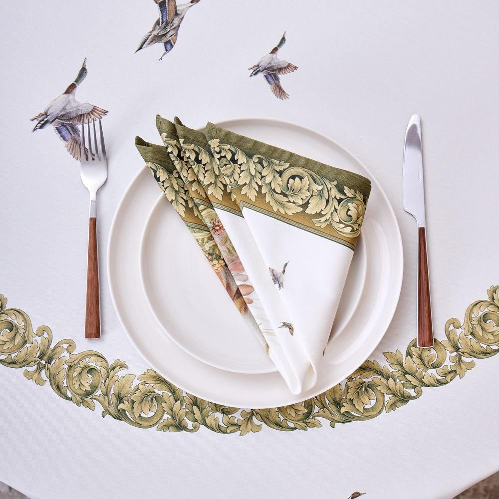 НАБОР САЛФЕТОК ИЗ 2-Х ШТ "ОХОТА" 40Х40СМ, ТВИЛ, 100% ХЛОПОК, ЛИСА