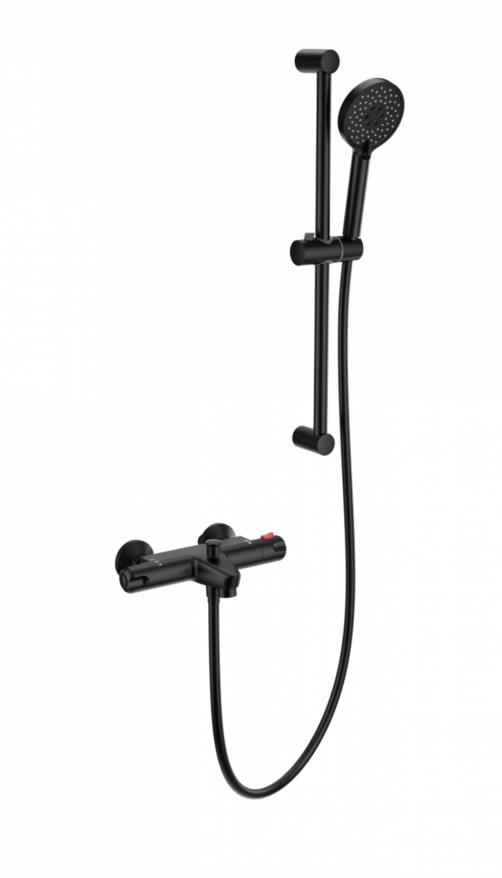 Смеситель для ванны с душевым гарнитуром и термостатом WONZON & WOGHAND, Черный матовый (WW-C2001-A-MB)