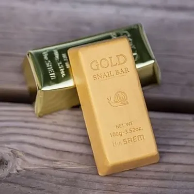 Золотое мыло для умывания the Saem Snail 100 Gold Snail Bar