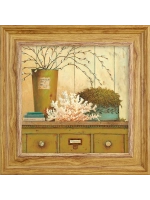 Картина настенная интерьерная в раме "под дерево" 26*26 см