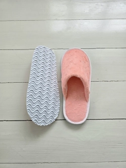 Тапочки велсофт закрытые нежно-розовые