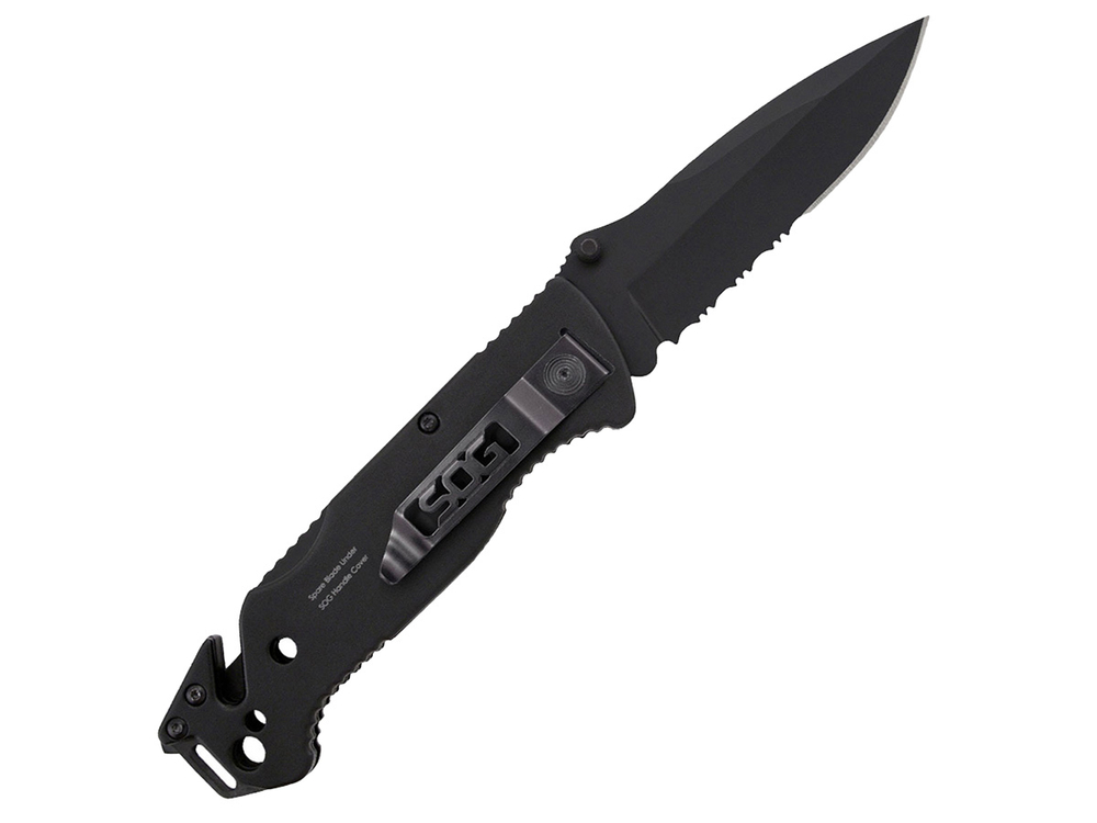 Нож складной SOG Escape Black, сталь 7Cr17MoV, рукоять алюминий, 136г, блистер