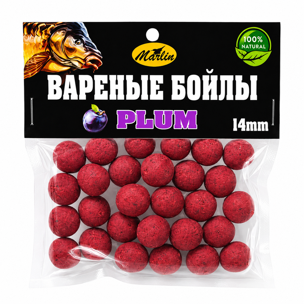 Бойлы Насадочные Вареные от "ТМ MARLIN"В пакете 90гр №14 Слива