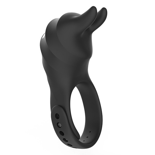 Черное эрекционное кольцо с ушками и пультом ДУ BeYourLover Usagi BJ435A
