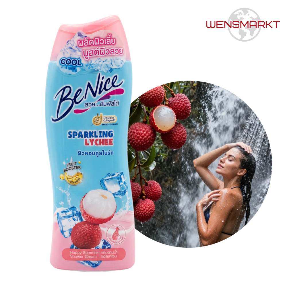 BENICE Освежающий крем-гель для душа Happy Summer (Личи и коллаген), 170 мл