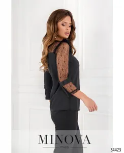Блузка 1143н-черный Minova