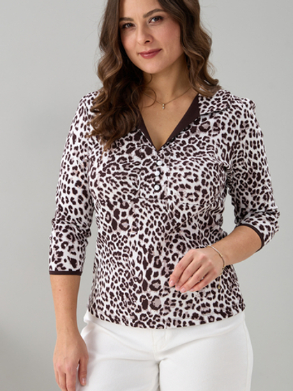 Блузка БЛ-015/молоко-леопард