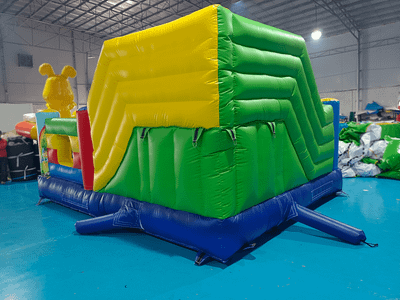 Коммерческий надувной батут «Попугайчики» с горкой, 5*4*2,8 м.