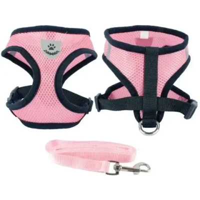 Шлейка с поводком 118см «Sweet puppy» размер S, цвет розовый