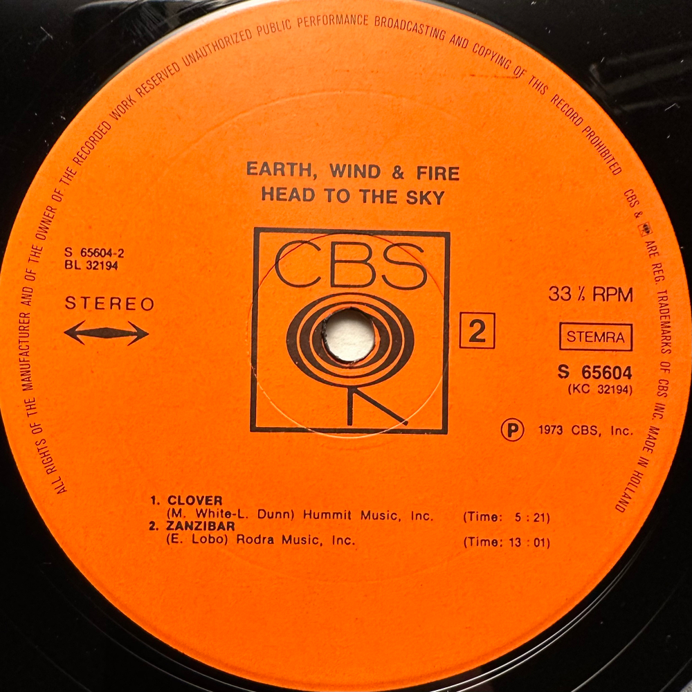 Earth, Wind & Fire - Head To The Sky (Голландия 1973г.)