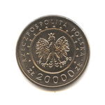 20000 злотых. Замок в Ланкусе. 1993 год. Польша. UNC