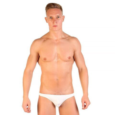 Хлопковые трусы-слипы с заниженной посадкой (Размер: XL) (Цвет: белый)