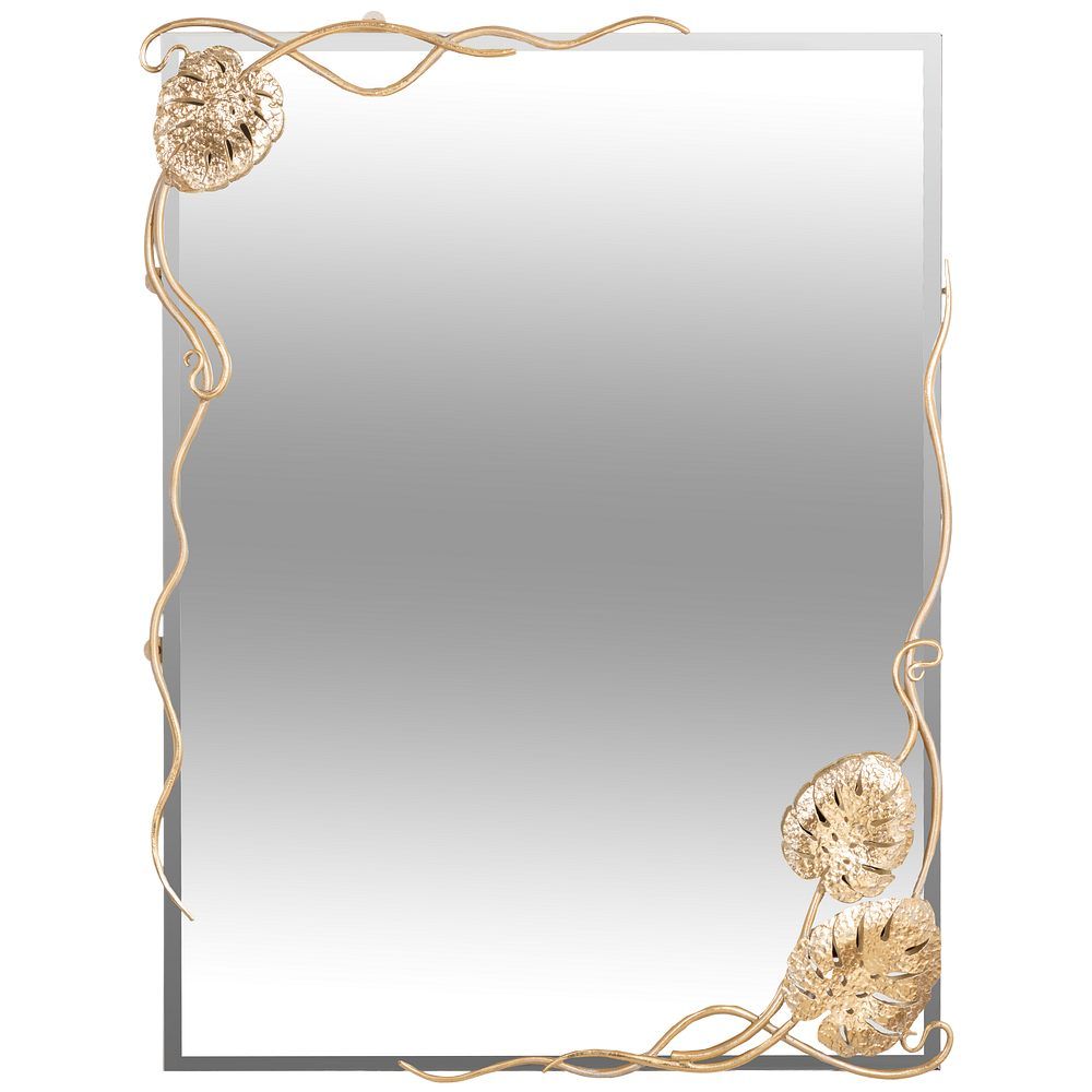 Зеркало настенное Monstera Deliciosa (Монстера) прямоугольное 80х60 Айвори